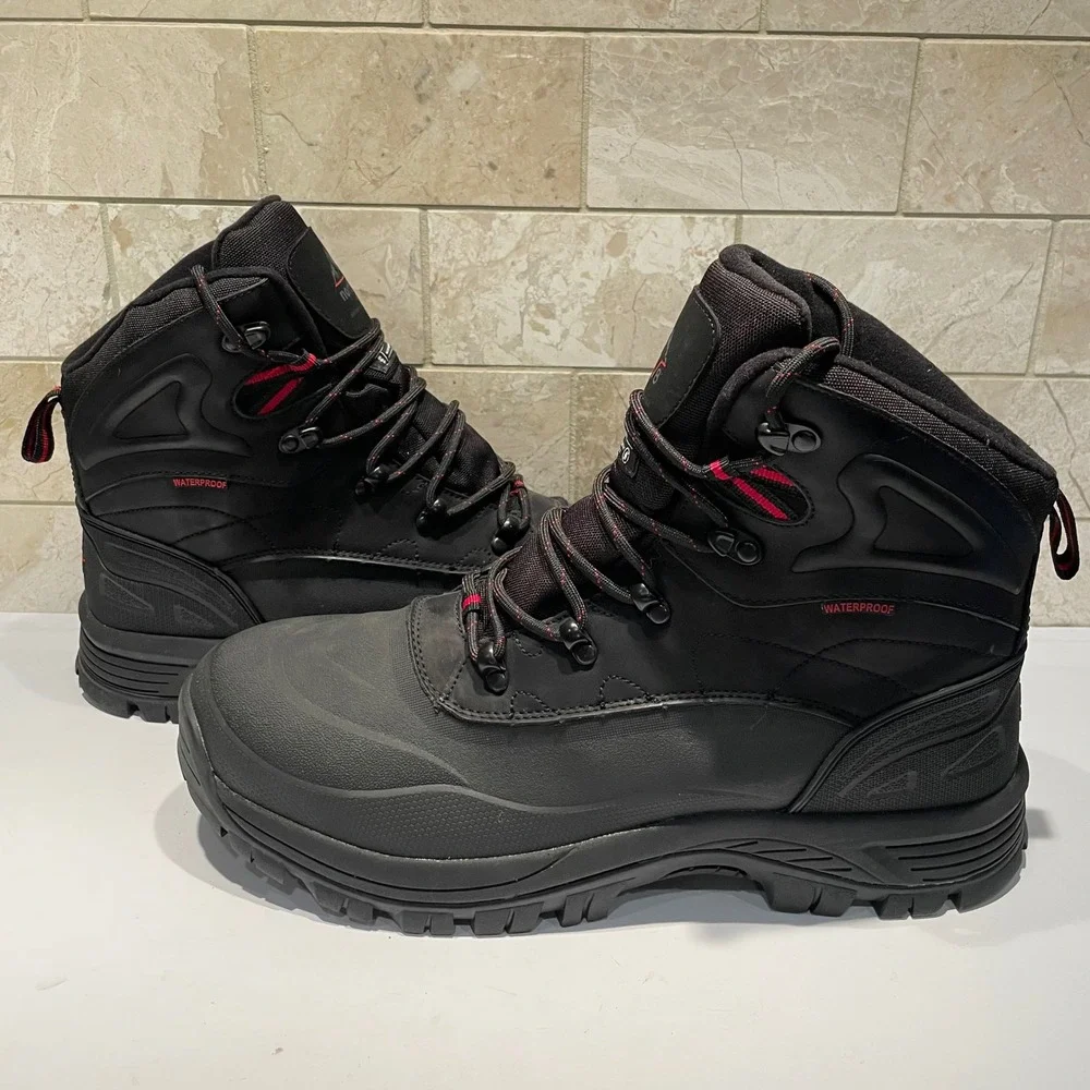 Nortiv8 Mens Waterproof Snow Boots 3M Thinsulate Insulated Black A0014 Size 13
